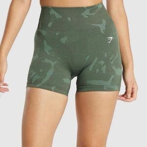 Gymshark Adapt Camo Seamless Shorts - Savanna Green